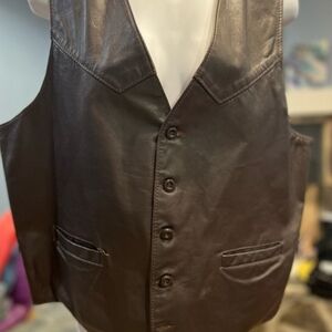 Cripple Creek leather vest 100% genuine leather brown mens size m
